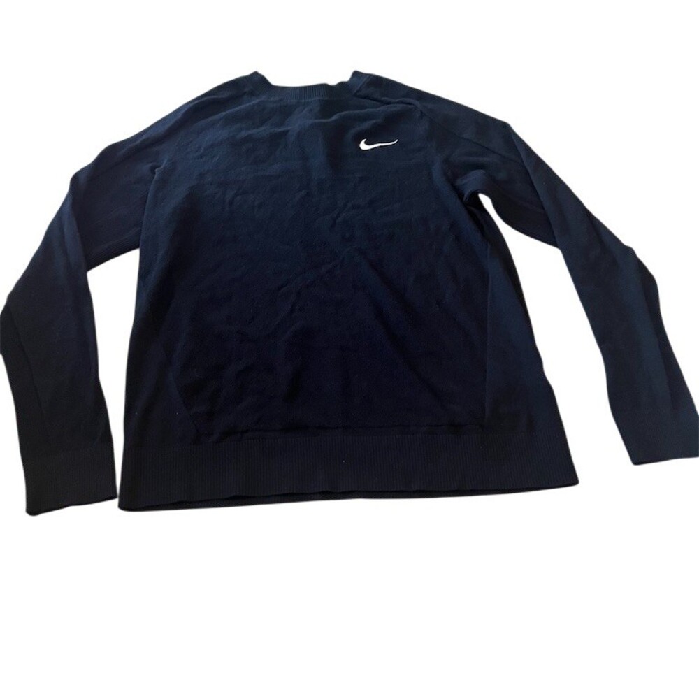Nike Golf Sweater Mens One Size Black Crewneck Pullover Swoosh Logo